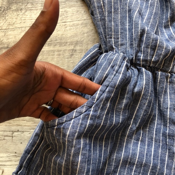 GUC GAP Chambray Pinstripe Linen Romper - Picture 5 of 16